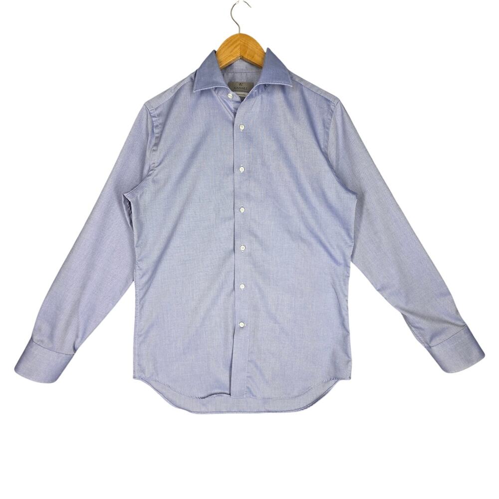 CANALI IMPECCABILE MEN’S DRESS SHIRT – BLUE – MADE IN ITALY – SIZE 39 / 15.5
